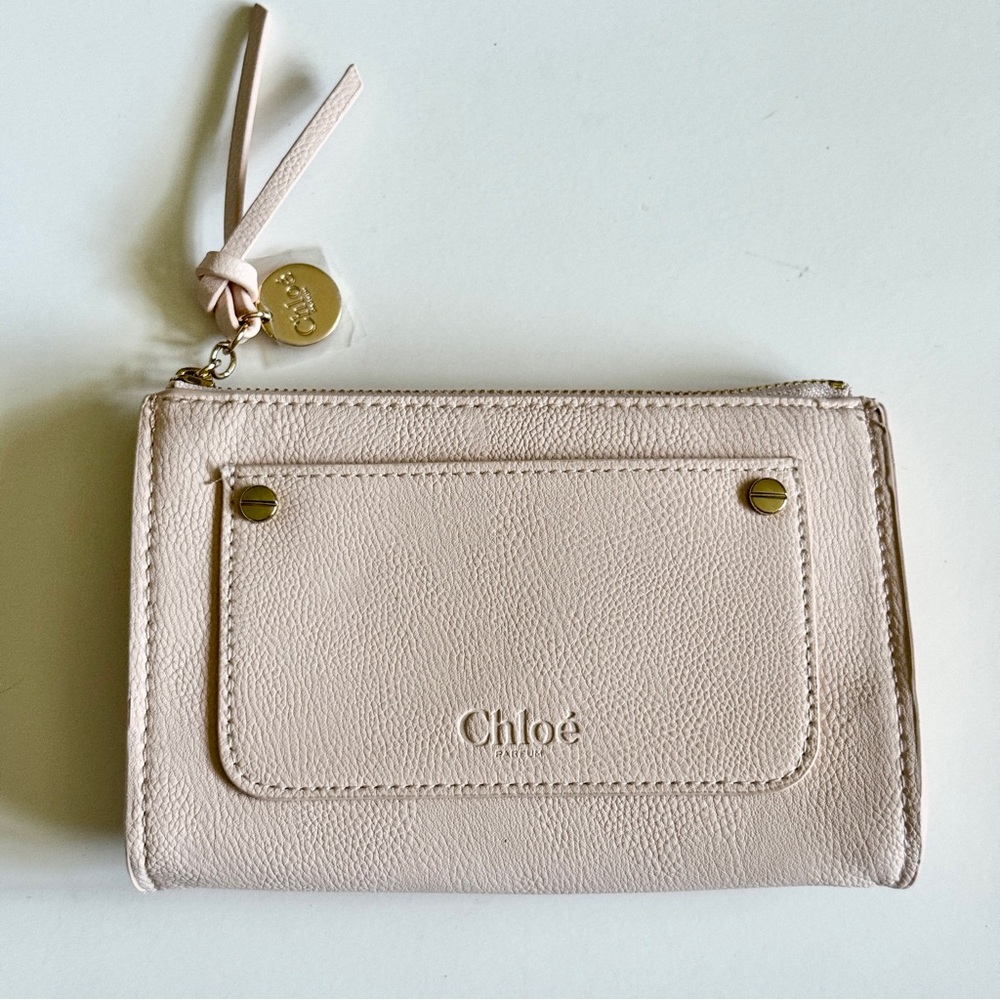 Chloe Cream Wristlet Clutch